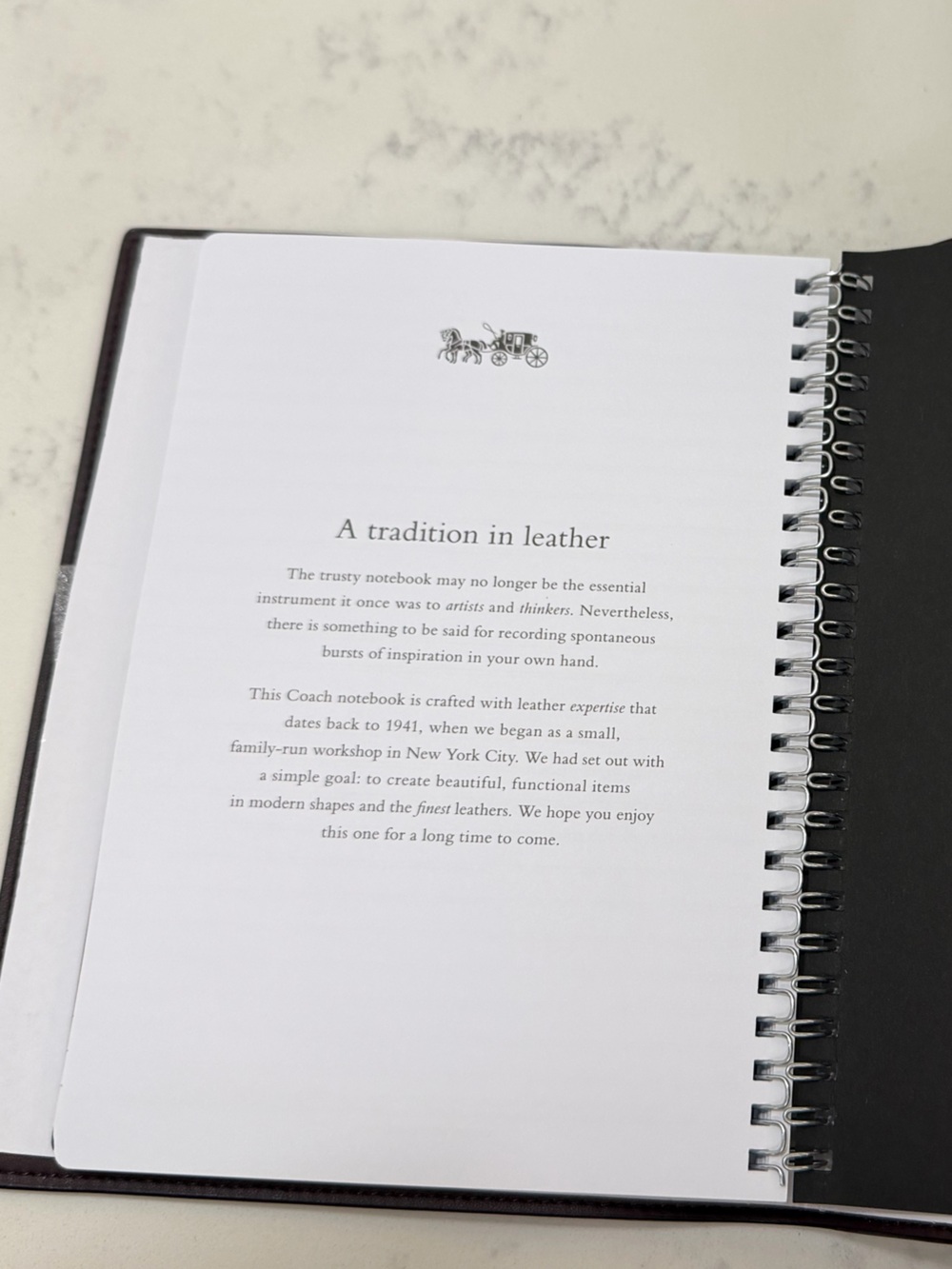 Coach Brown Leather Notebook with Embossed Logo - Picture 7 of 15